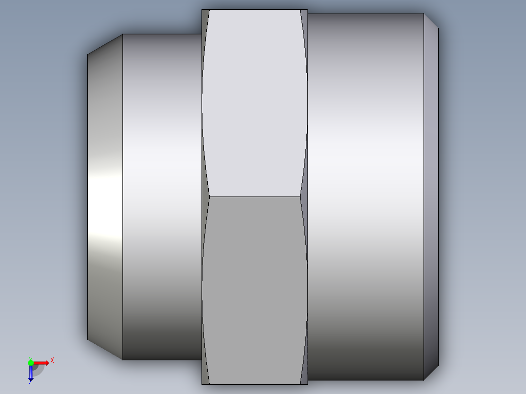 卡套式工业通用硬管接头EO_Weld_connector_AS35L71X俯视图