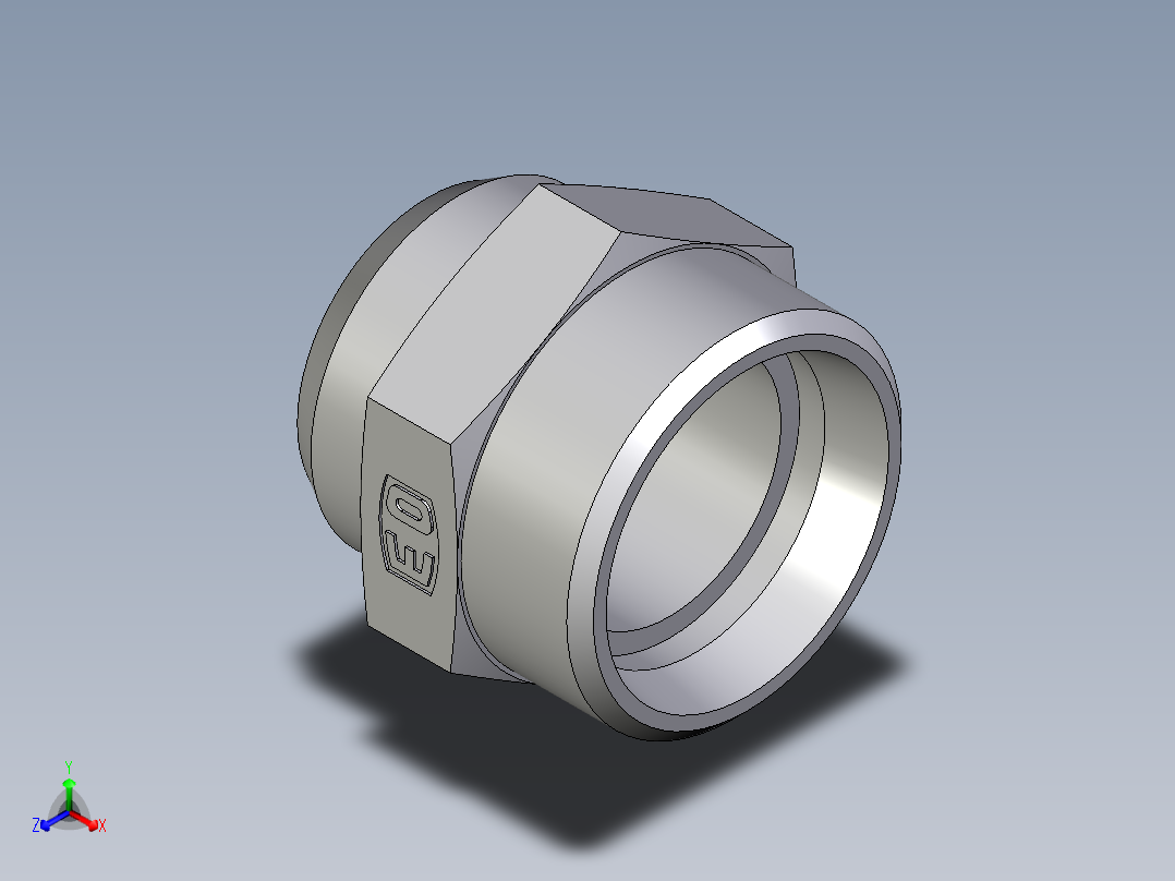 卡套式工业通用硬管接头EO_Weld_connector_AS35L71X正等轴测图