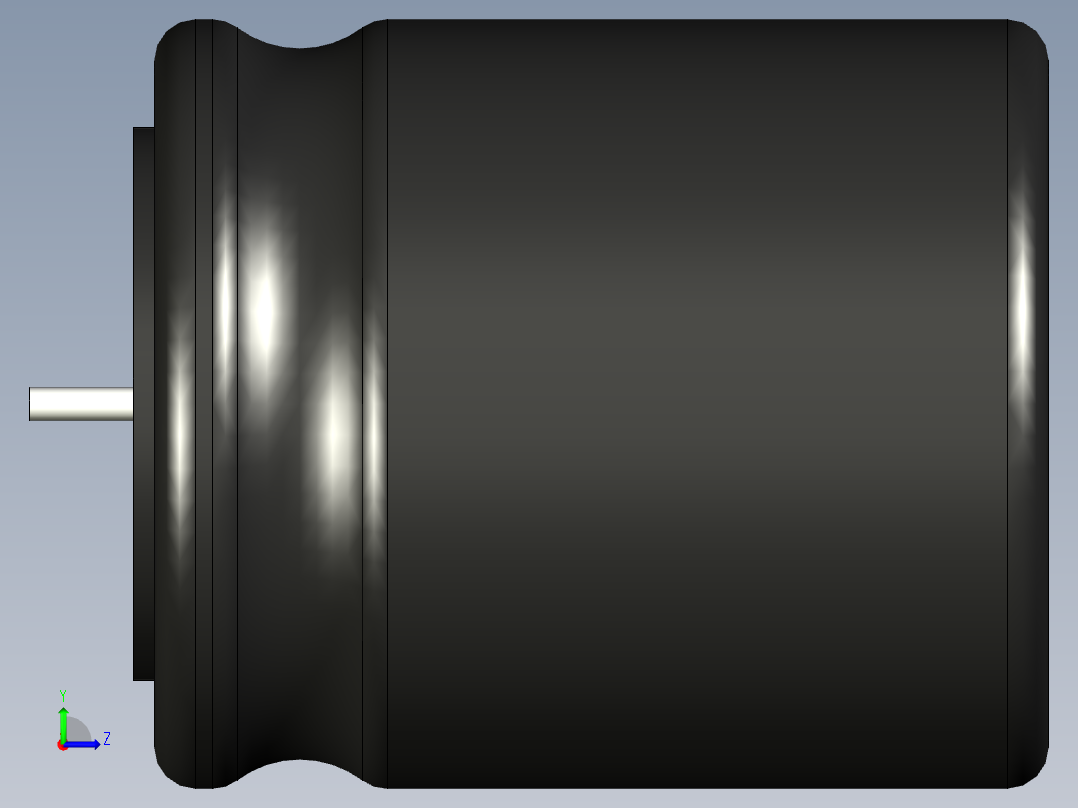 无源元件封装-CAP_RAD_D18x20_POL_BK左视图