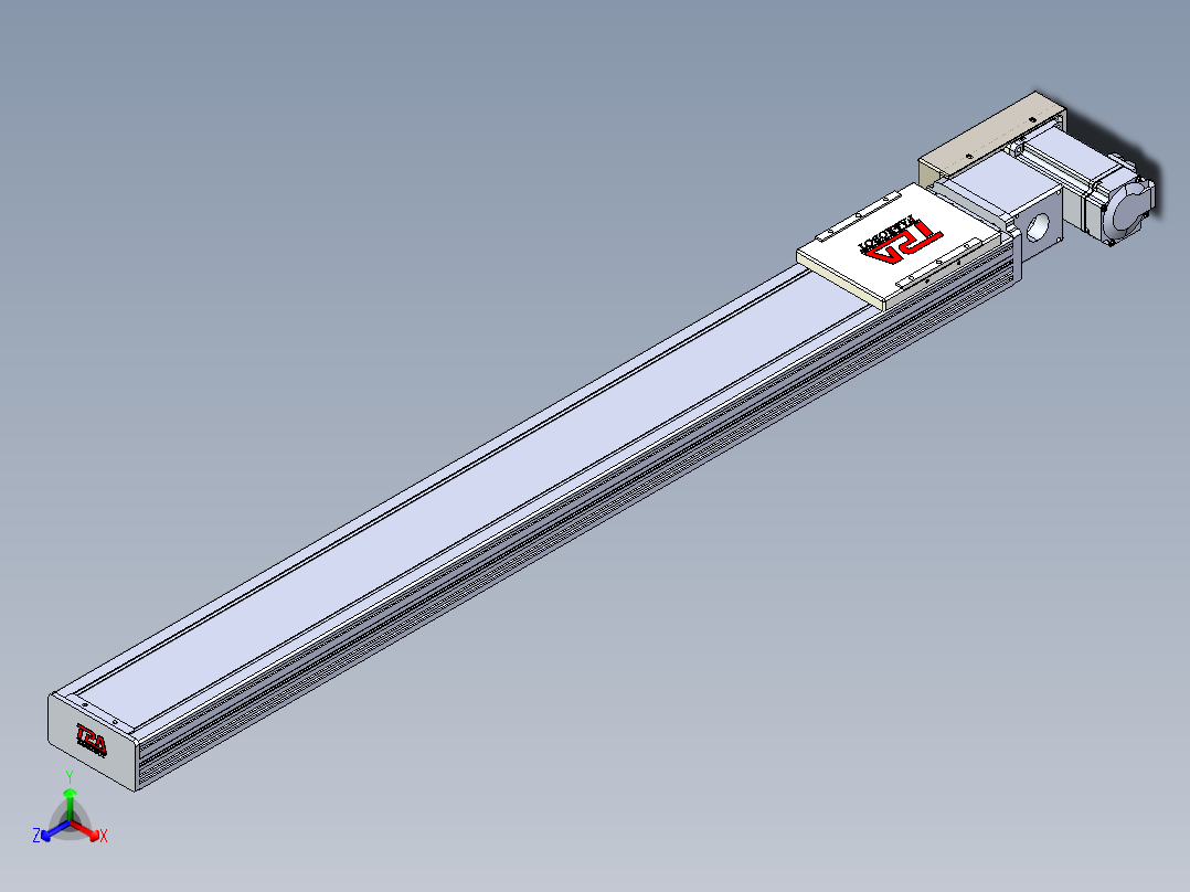 同步带全封闭直线模组TPA-HCB-110D-90-L900-MR-Y-P40-N3正等轴测图