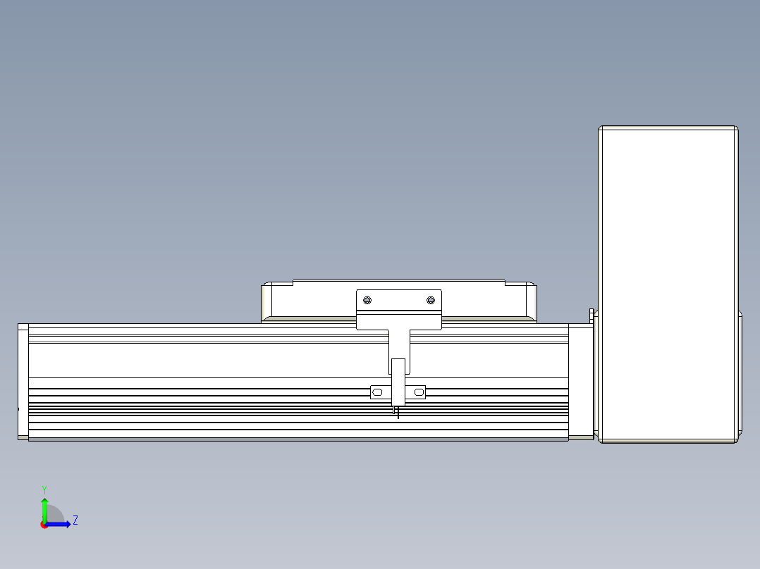 同步带全封闭直线模组TPA-HCB-105D-90-L50-LU-C-P20-N3左视图
