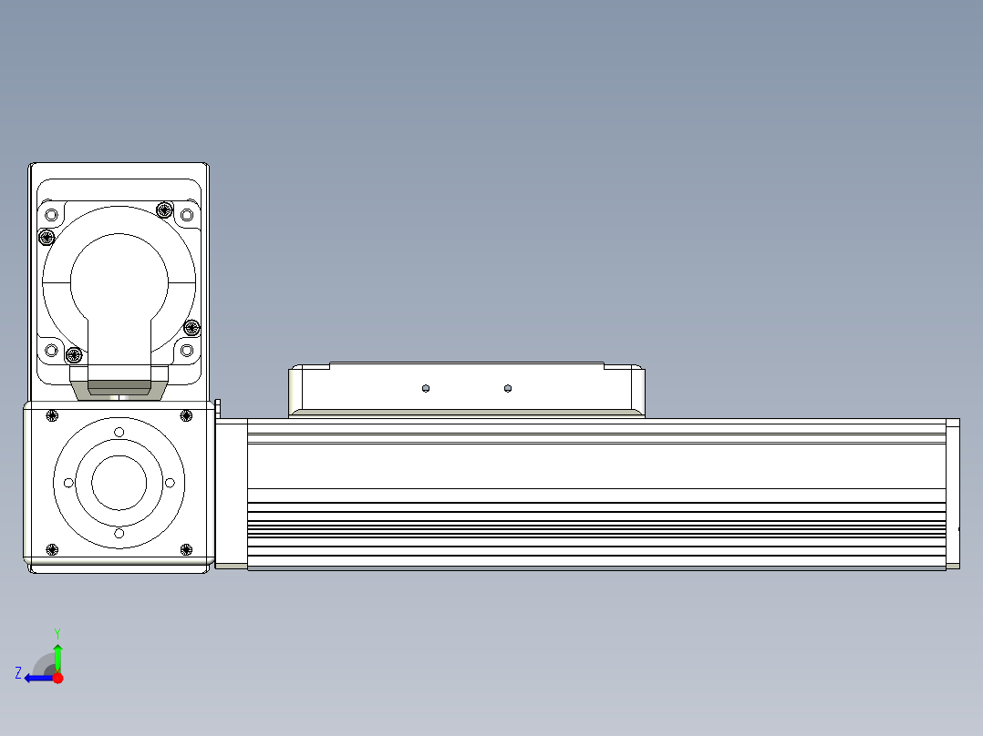 同步带全封闭直线模组TPA-HCB-105D-90-L50-LU-C-P20-N3右视图