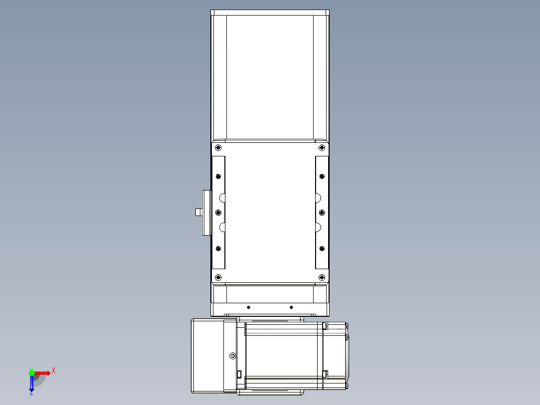 同步带全封闭直线模组TPA-HCB-105D-90-L50-LU-C-P20-N3俯视图