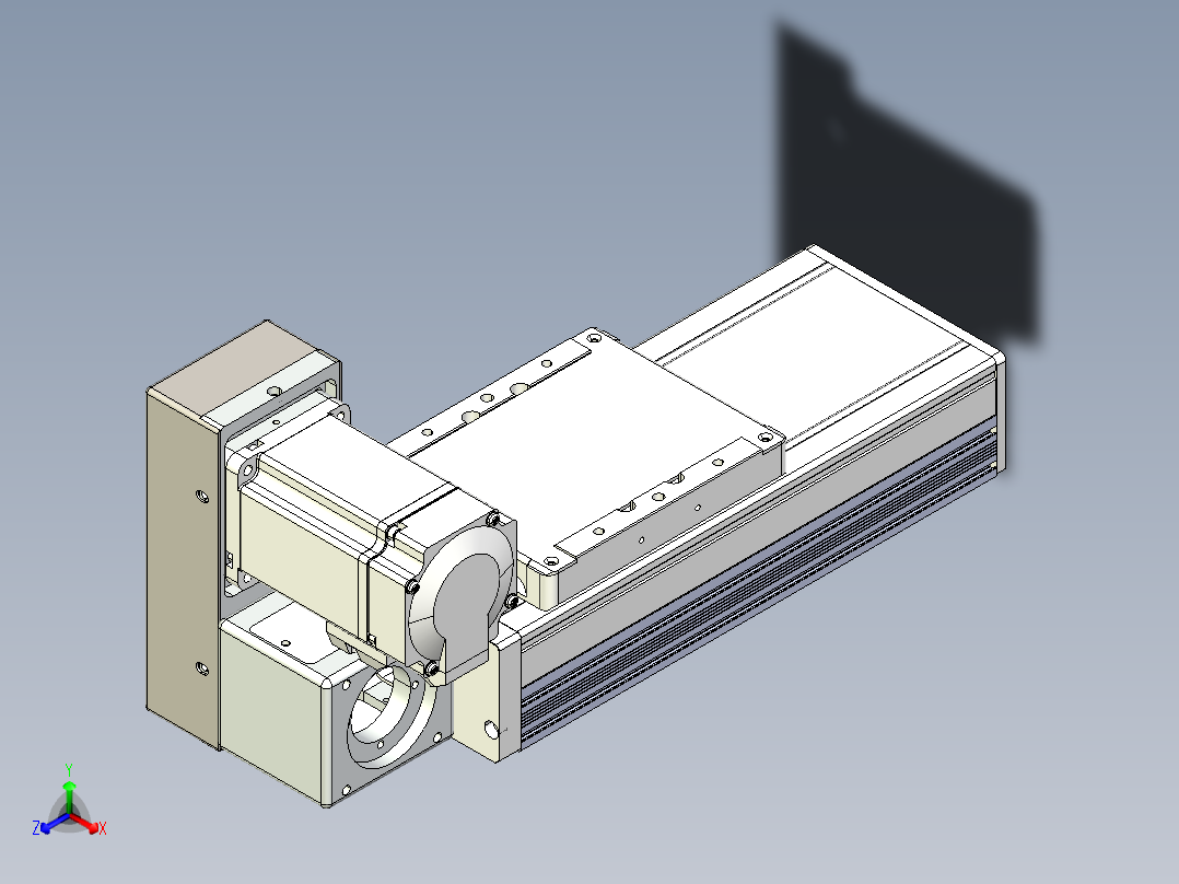 同步带全封闭直线模组TPA-HCB-105D-90-L50-LU-C-P20-N3正等轴测图