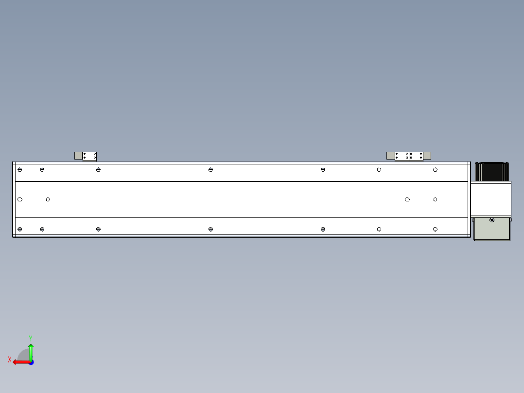 同步带滑台-半封闭B13H-L45-S550-LU-P40-D3后视图