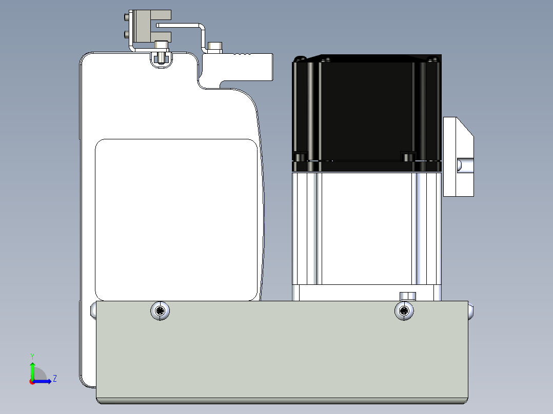 同步带滑台-半封闭B13H-L45-S550-LU-P40-D3左视图