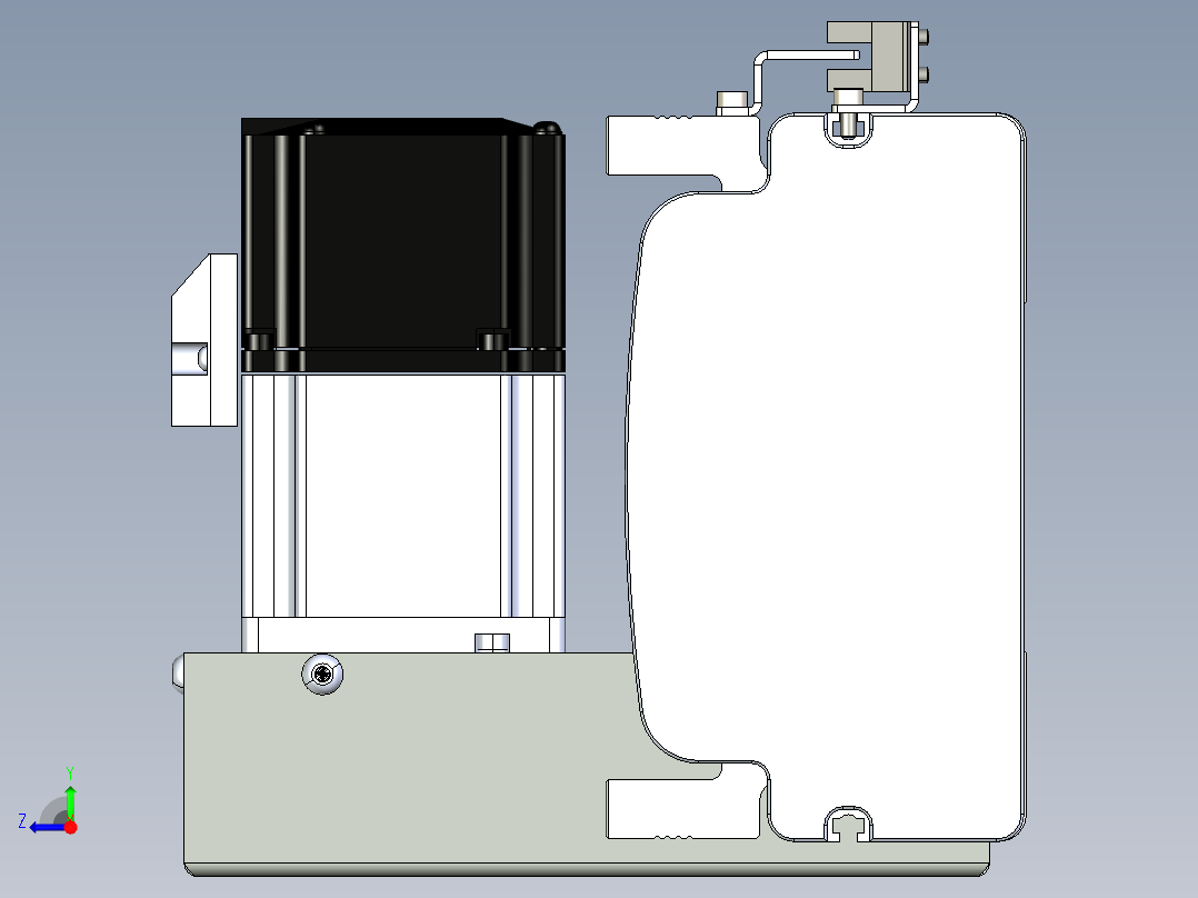 同步带滑台-半封闭B13H-L45-S550-LU-P40-D3右视图