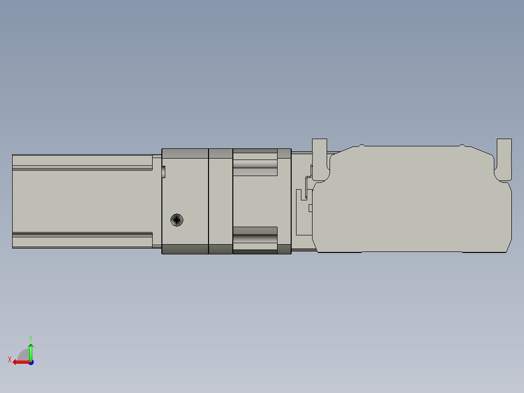直线模组LHB17-L40-S550-L(B)设计图纸后视图