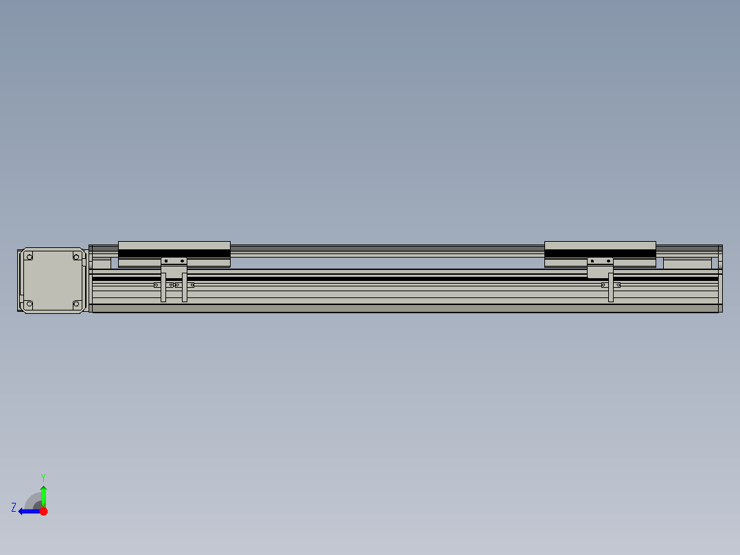 直线模组LHB17-L40-S550-L(B)设计图纸右视图