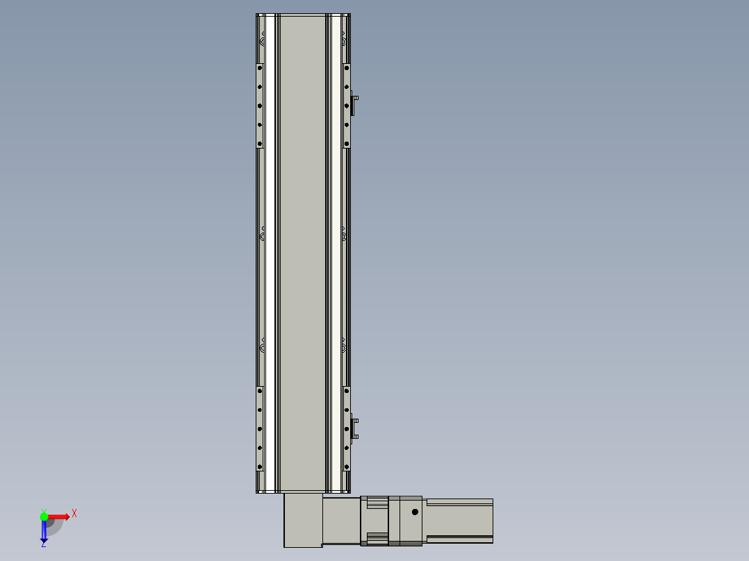 直线模组LHB17-L40-S550-L(B)设计图纸俯视图