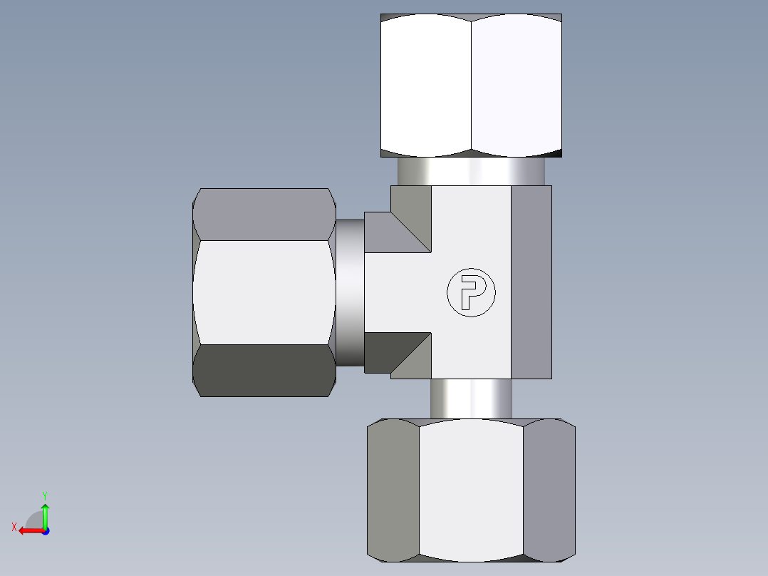 卡套式工业通用硬管接头EO_Standpipe_run_tee_EVL10S71后视图