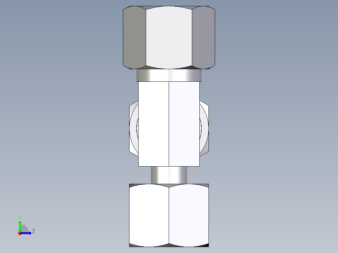 卡套式工业通用硬管接头EO_Standpipe_run_tee_EVL10S71左视图