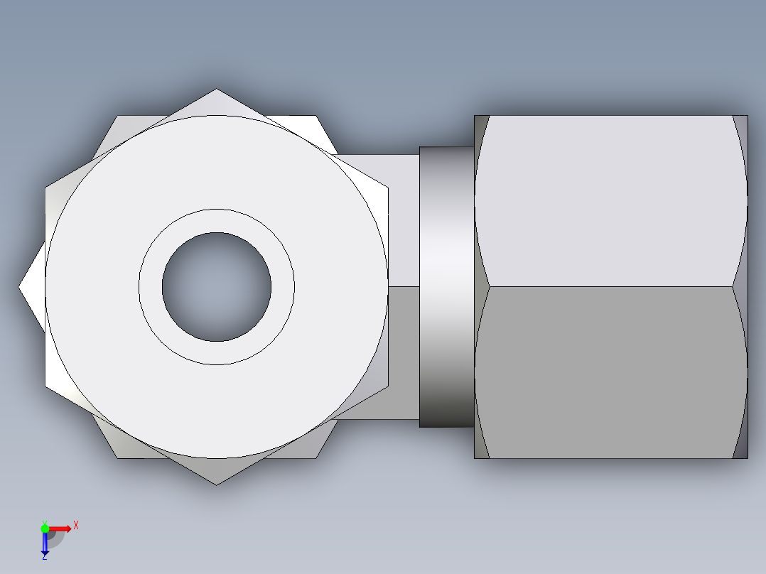 卡套式工业通用硬管接头EO_Standpipe_run_tee_EVL10S71俯视图