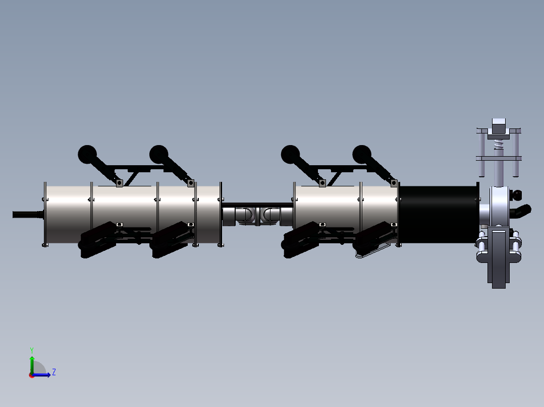 管道机器人装配体 装配图 部分零件图左视图