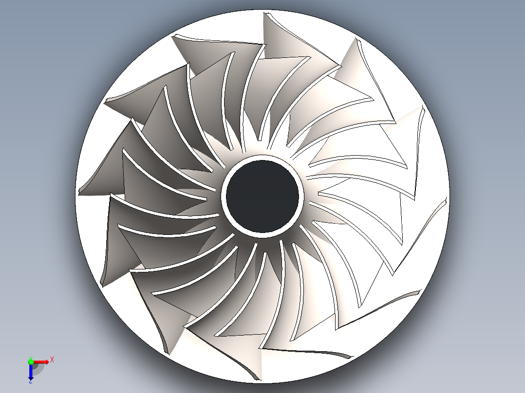 涡轮叶轮俯视图