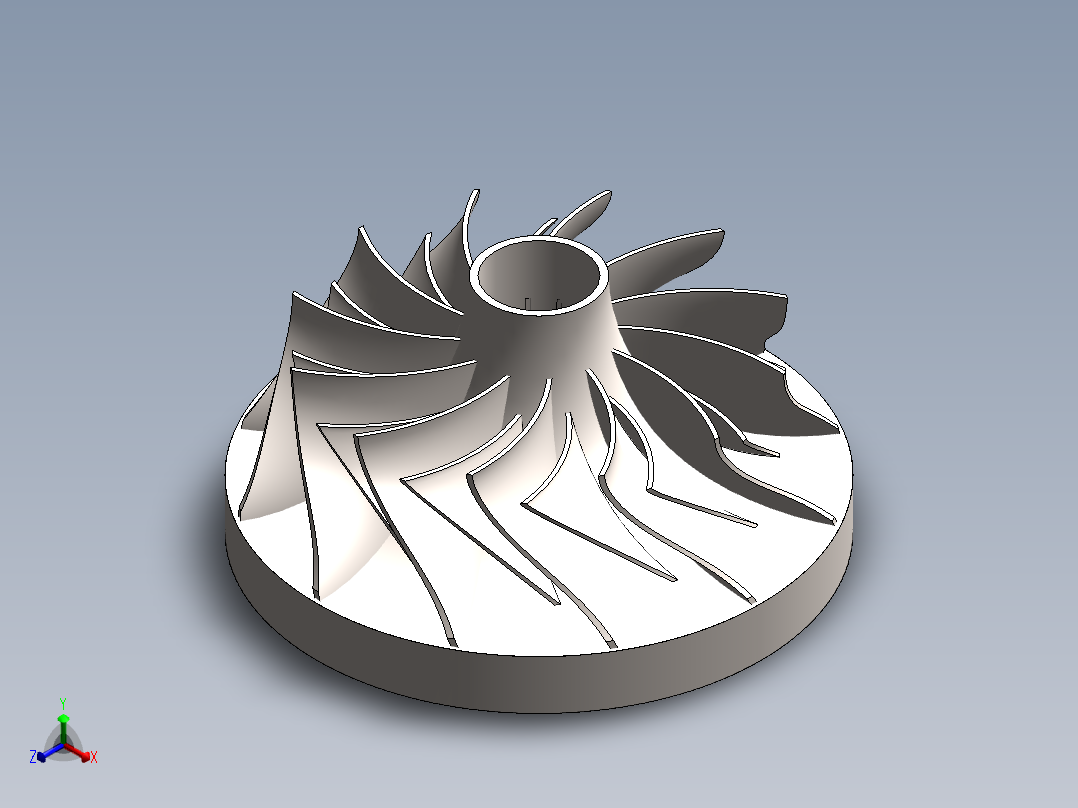 涡轮叶轮正等轴测图