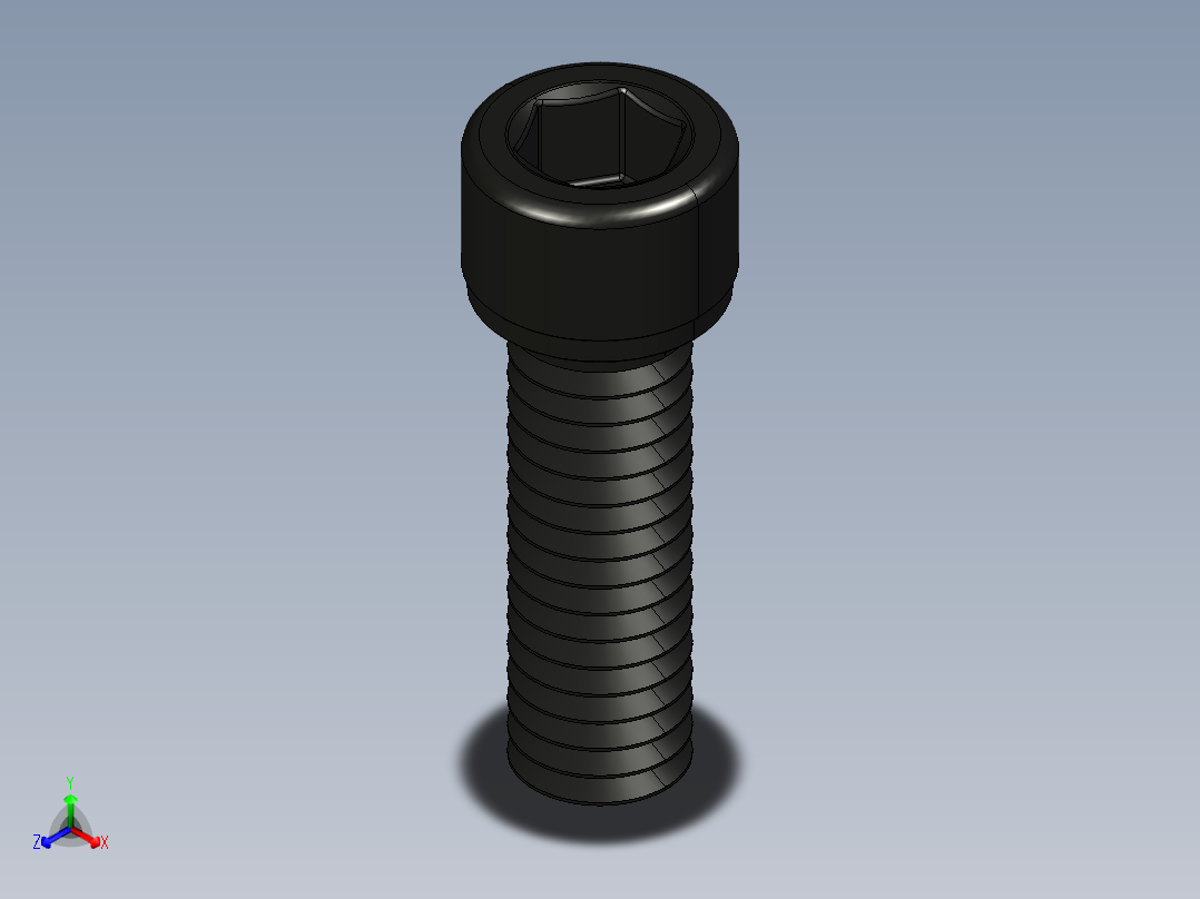 紧固件-STEP 0.3125 Socked Head正等轴测图