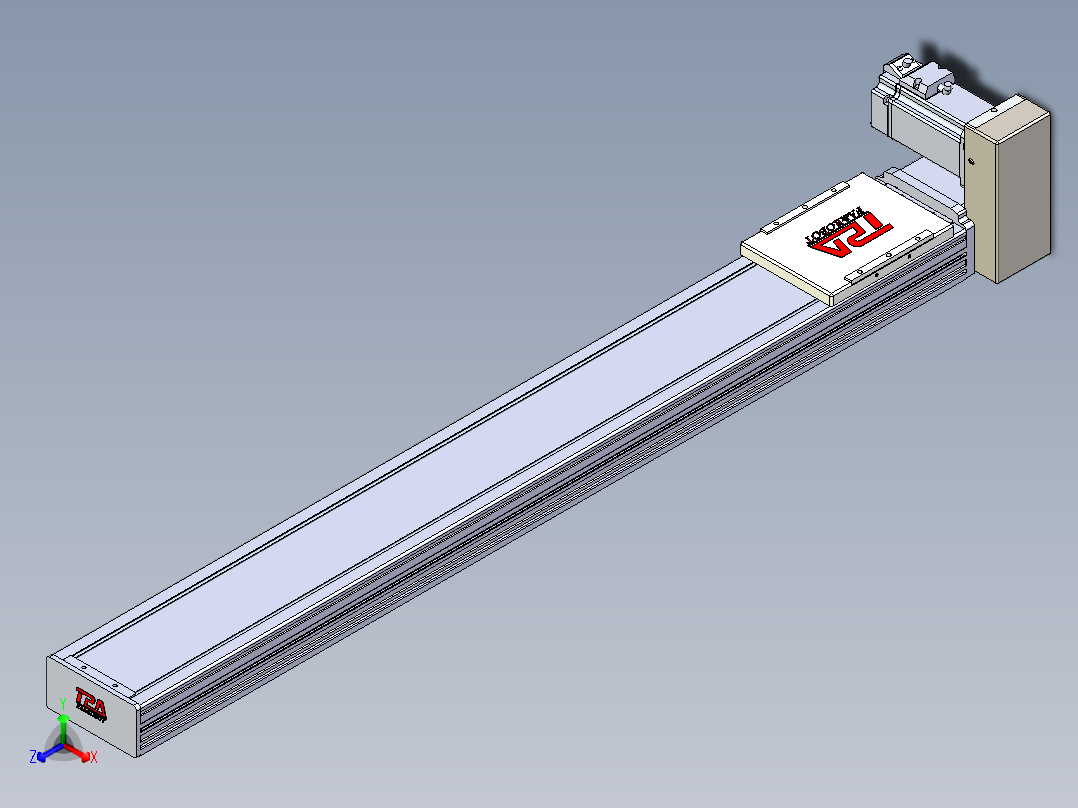 同步带全封闭直线模组TPA-HCB-110D-90-L800-LU-Y-P40-N3正等轴测图