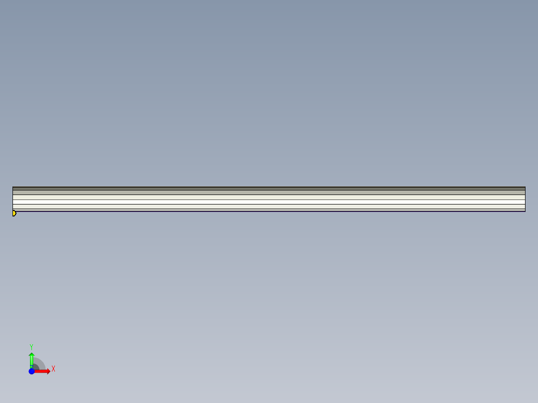 长条折弯外壳铣PL面程序模型前视图