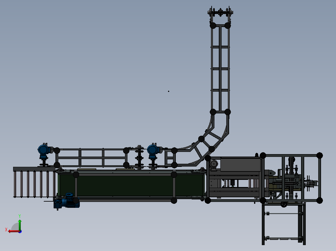 转角输送线后视图