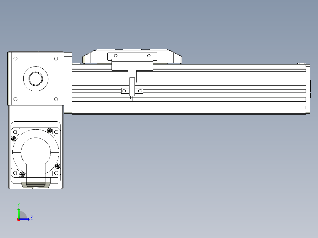同步带全封闭直线模组TPA-HCB-85D-90-L100-LP-Y-P20-N3左视图