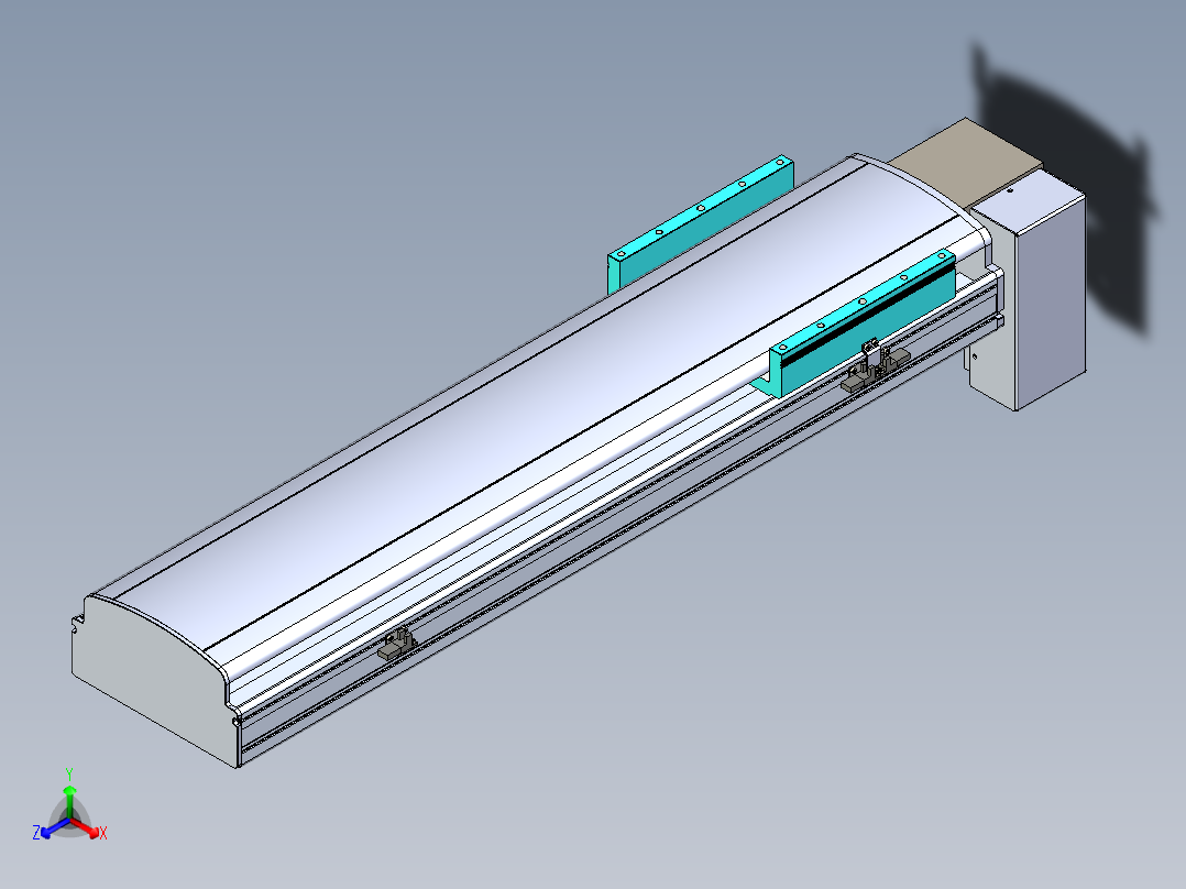 同步带滑台-半封闭B22H-L100-C-S600-RD-P75-D3-N5正等轴测图