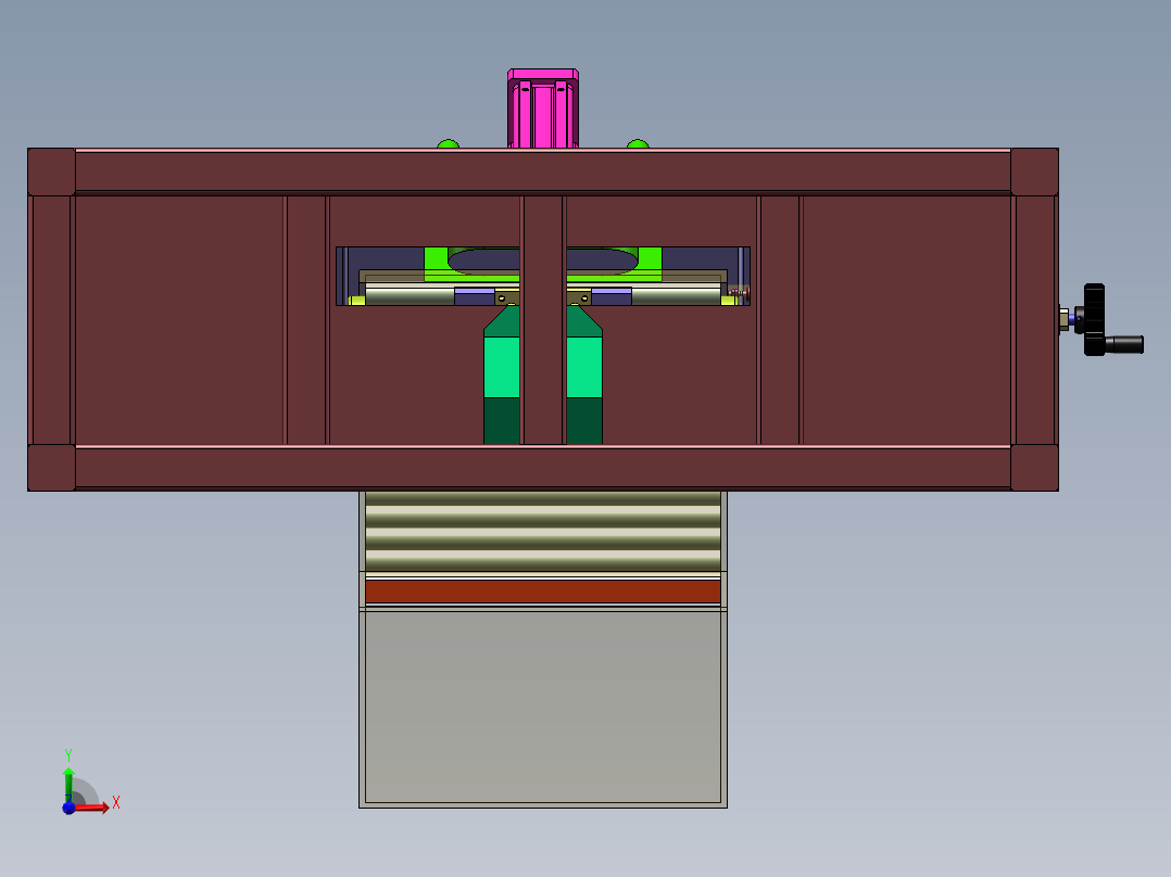 棒料平端面设备sw2020可编辑前视图