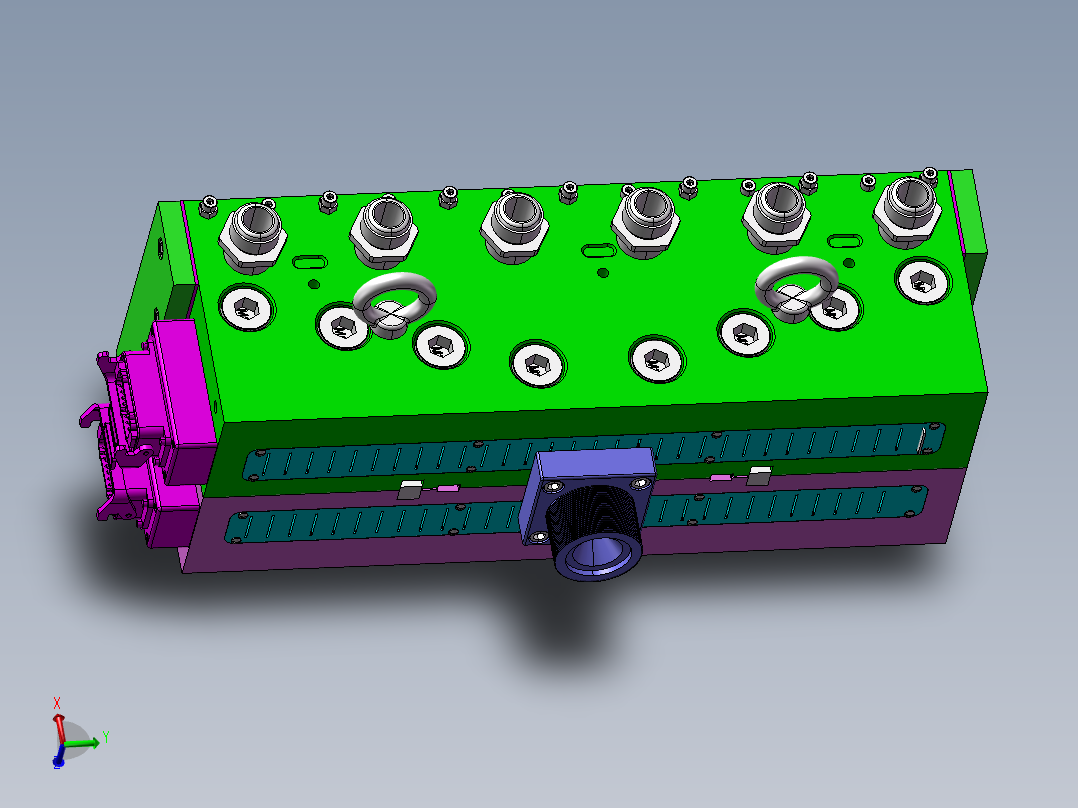 熔喷布模头主视图