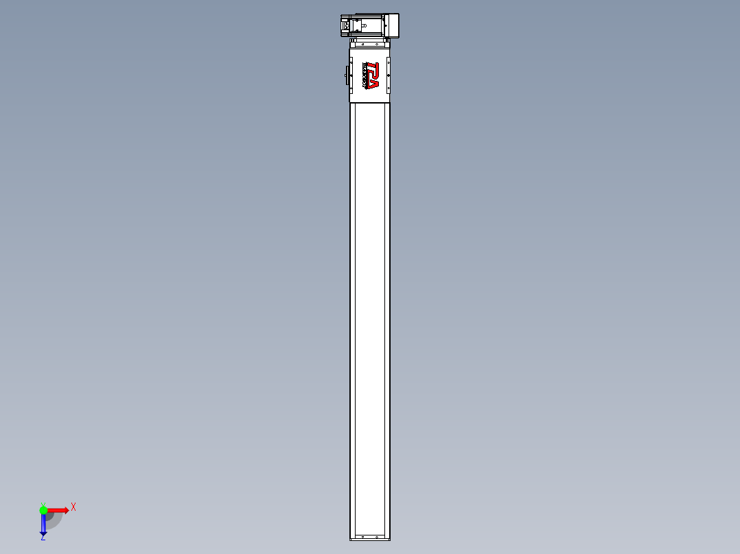 同步带全封闭直线模组TPA-HCB-110D-90-L1150-LU-C-P40-N3俯视图
