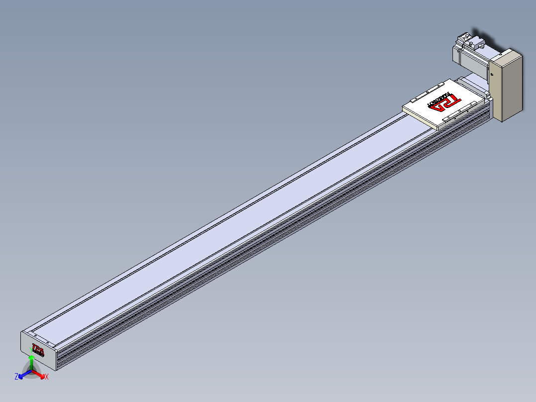 同步带全封闭直线模组TPA-HCB-110D-90-L1150-LU-C-P40-N3正等轴测图