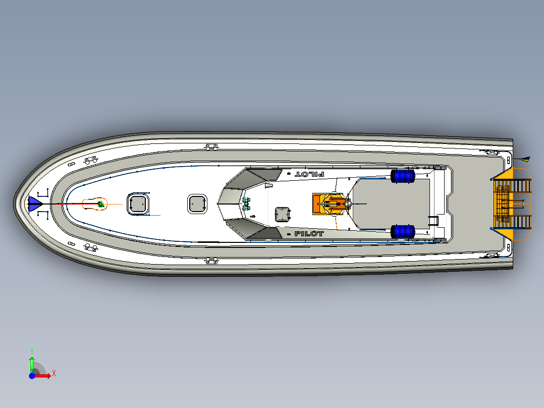 27m引航艇前视图