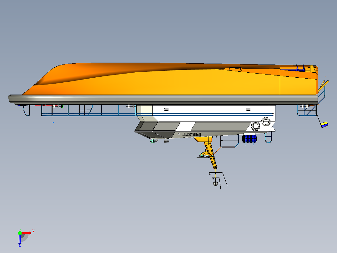 27m引航艇俯视图