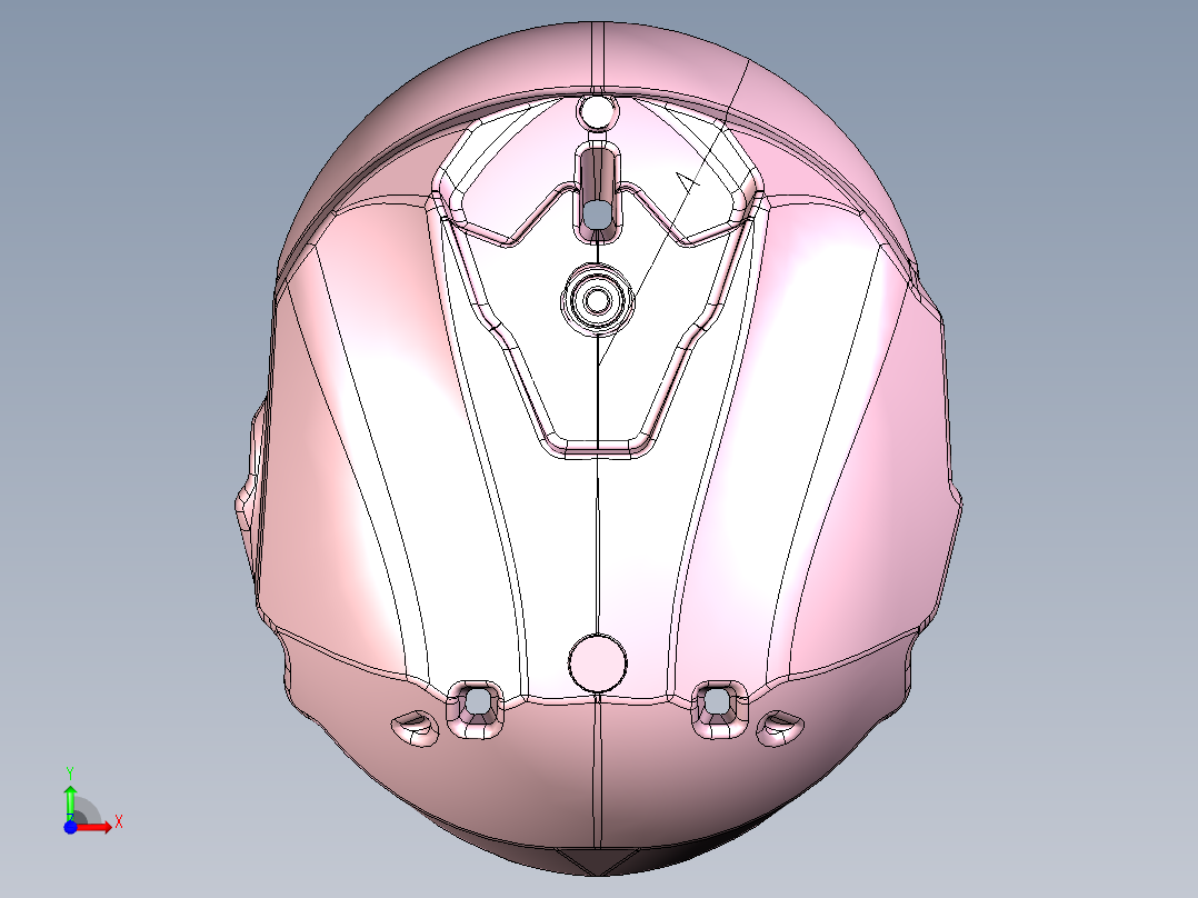 逆向建模头 盔 KS033前视图