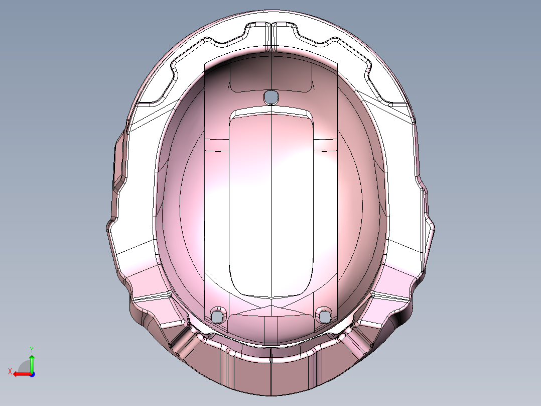 逆向建模头 盔 KS033后视图