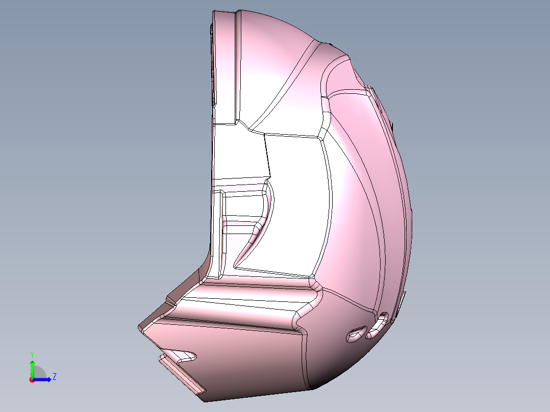 逆向建模头 盔 KS033左视图