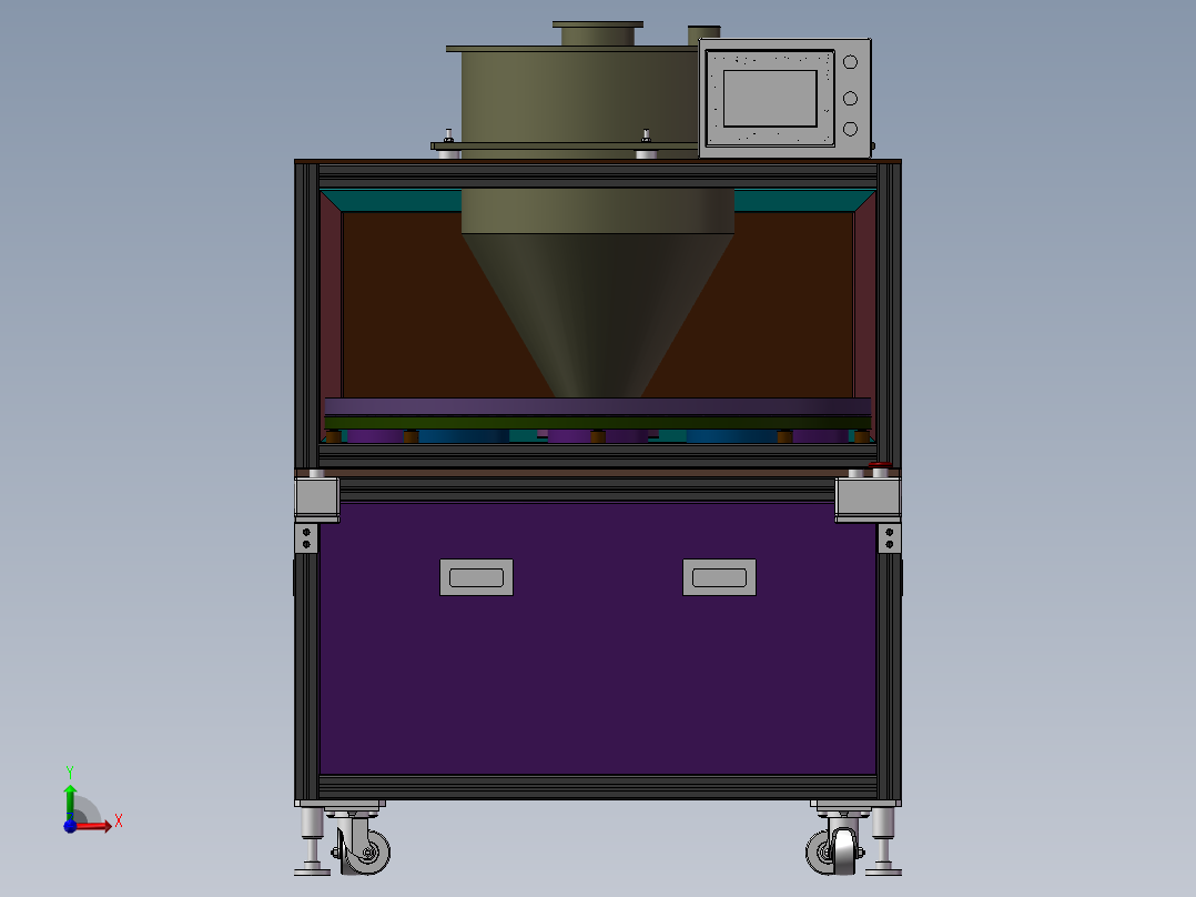振动出粉设备前视图