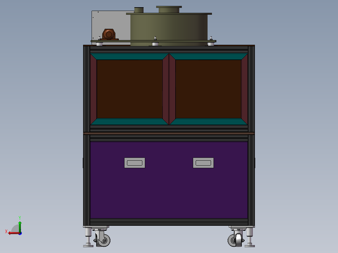 振动出粉设备后视图