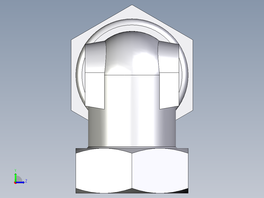 卡套式工业通用硬管接头EO_Bulkhead_elbow_WSV42LCF左视图