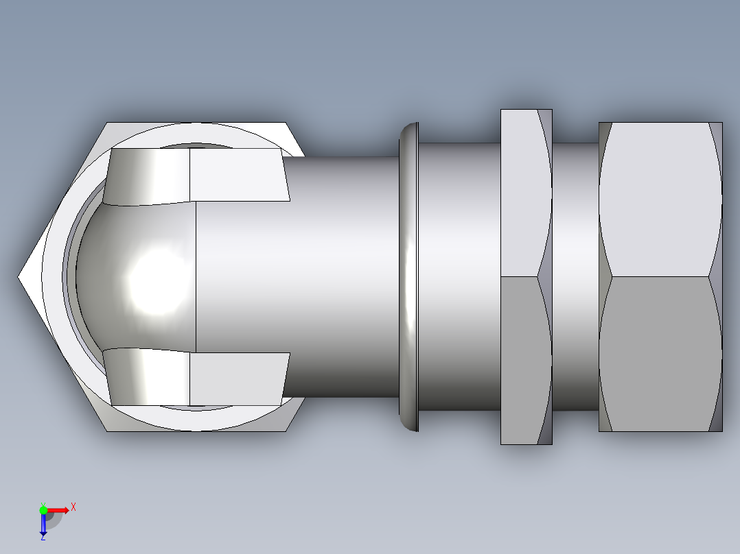 卡套式工业通用硬管接头EO_Bulkhead_elbow_WSV42LCF俯视图